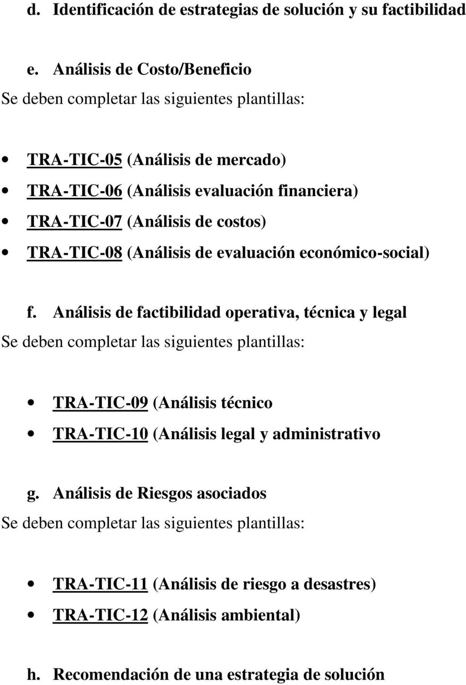 (Análisis de costos) TRA-TIC-08 (Análisis de evaluación económico-social) f.