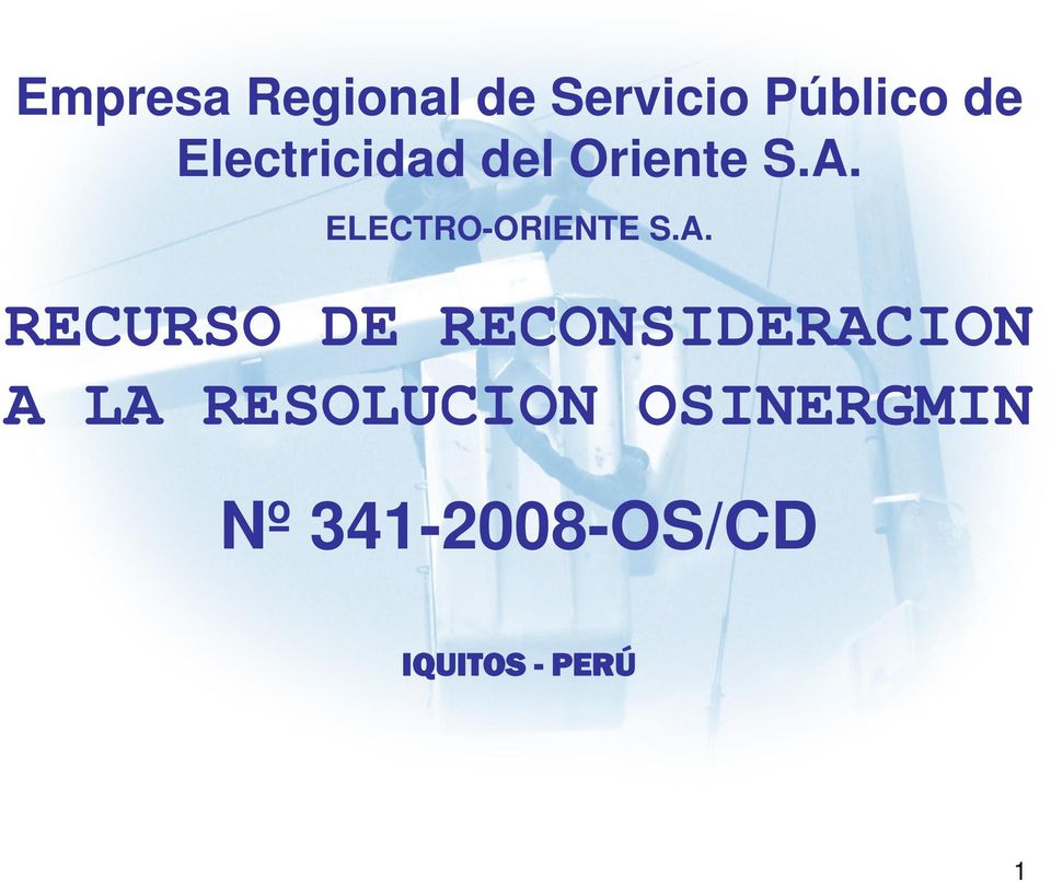 ELECTRO-ORIENTE S.A.
