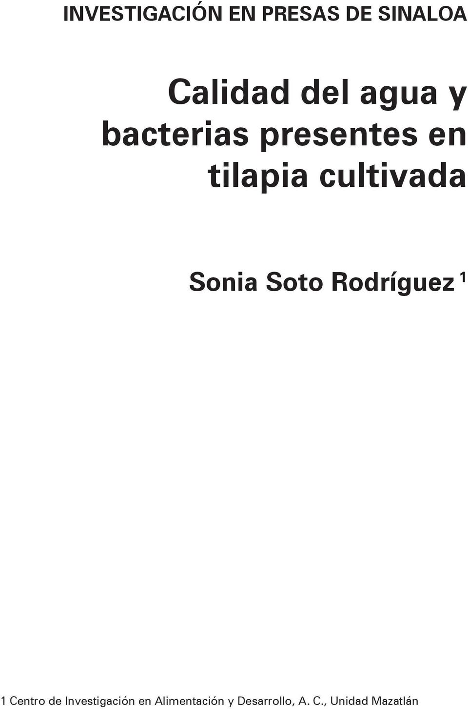bacterias presentes en tilapia cultivada Sonia Soto