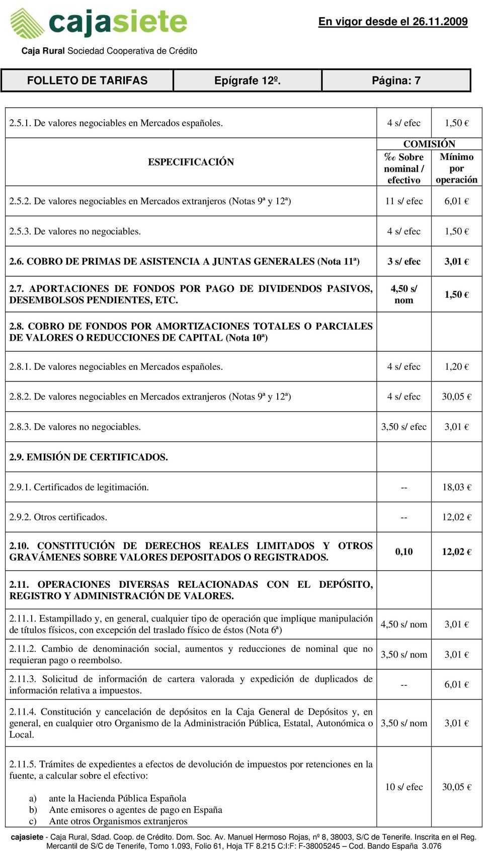 APORTACIONES DE FONDOS POR PAGO DE DIVIDENDOS PASIVOS, DESEMBOLSOS PENDIENTES, ETC. 2.8.
