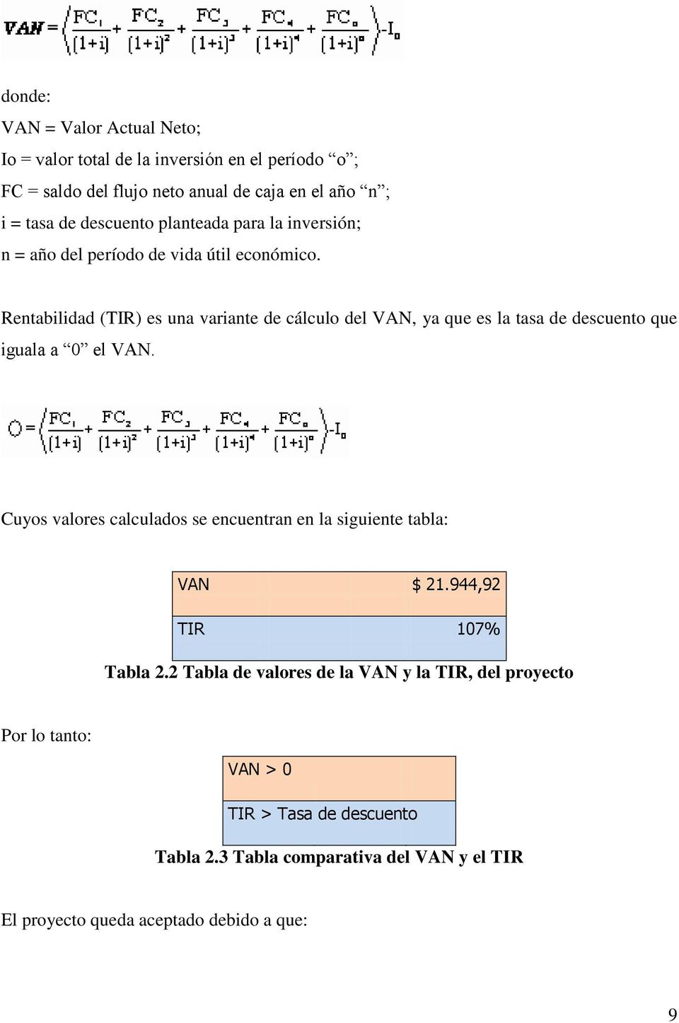 Rentabilidad (TIR) es una variante de cálculo del VAN, ya que es la tasa de descuento que iguala a 0 el VAN.