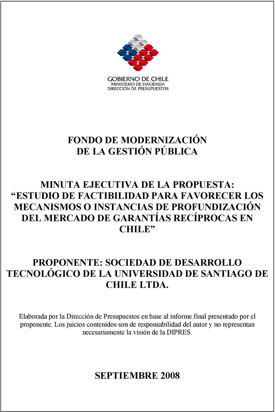 TECNOLÓGICO DE LA UNIVERSIDAD DE SANTIAGO DE CHILE LTDA.