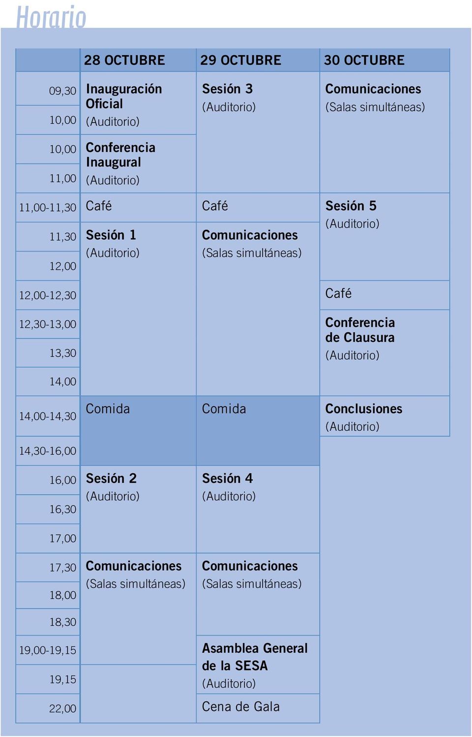 Conferencia de Clausura 13,30 14,00 14,00-14,30 Comida Comida Conclusiones 14,30-16,00 16,00 Sesión 2 16,30 Sesión 4