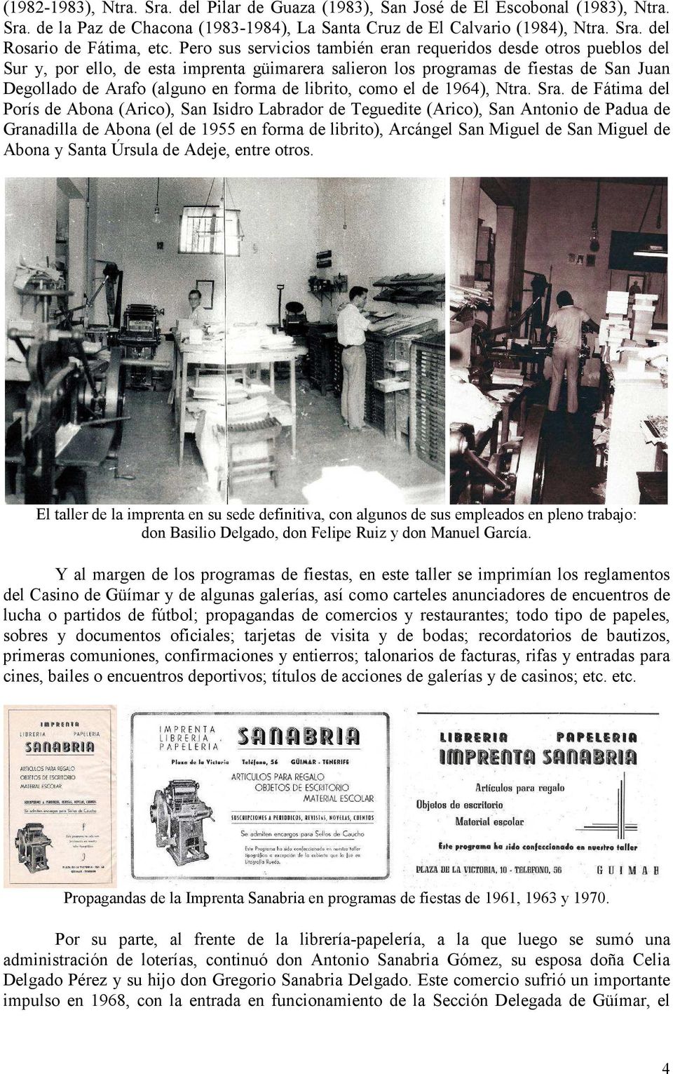 librito, como el de 1964), Ntra. Sra.