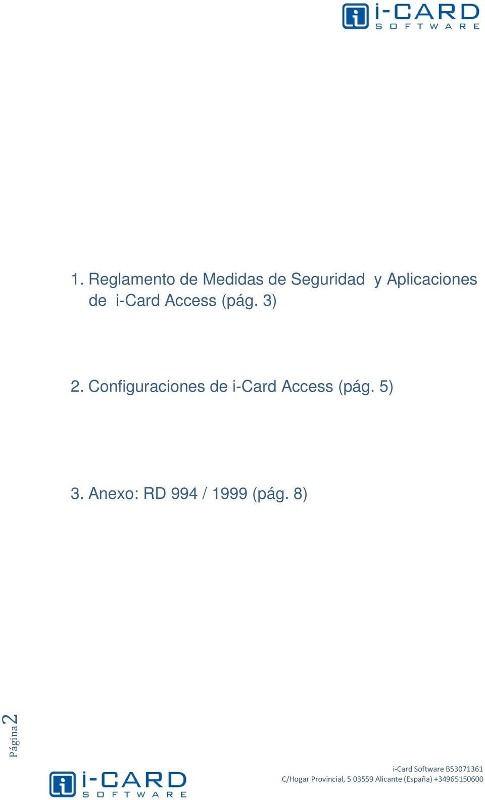 Configuraciones de i-card Access (pág.
