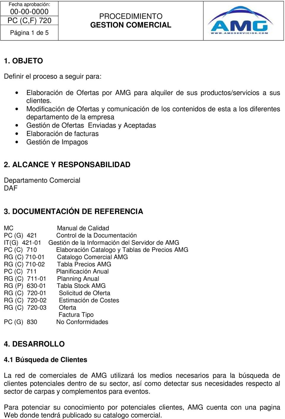 ALCANCE Y RESPONSABILIDAD Departamento Comercial DAF 3.
