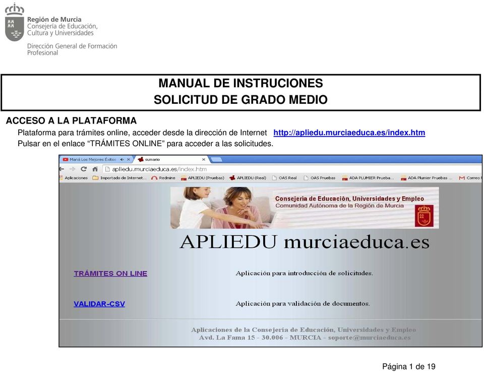 dirección de Internet http://apliedu.murciaeduca.es/index.