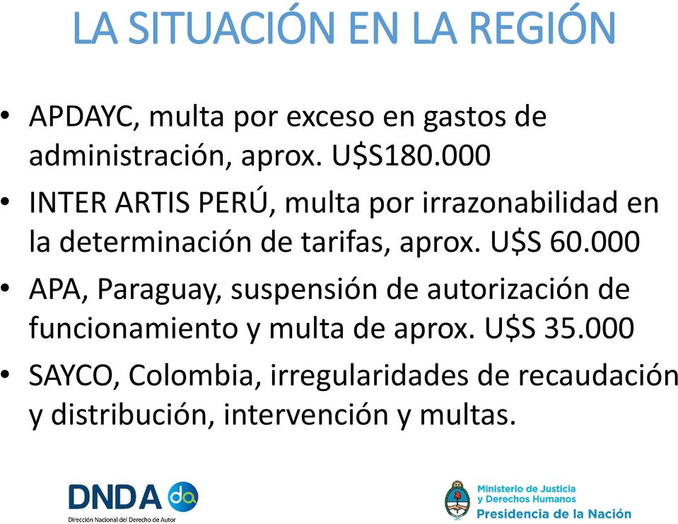 000 APA, Paraguay, suspensión de autorización de funcionamiento y multa de aprox. U$S 35.