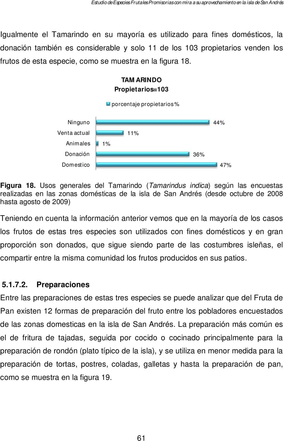 Usos generales del Tamarindo (Tamarindus indica) según las encuestas realizadas en las zonas domésticas de la isla de San Andrés (desde octubre de 2008 hasta agosto de 2009) Teniendo en cuenta la