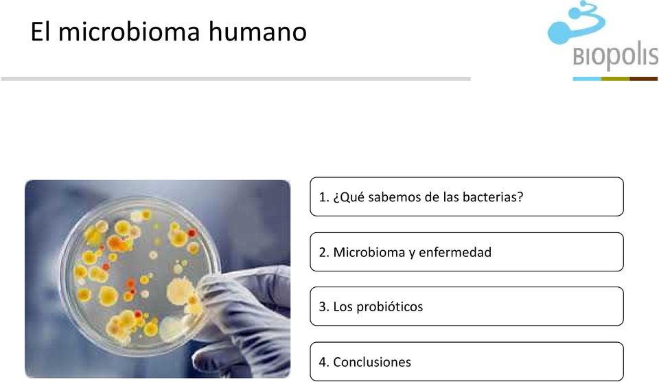 2. Microbioma y enfermedad 3.
