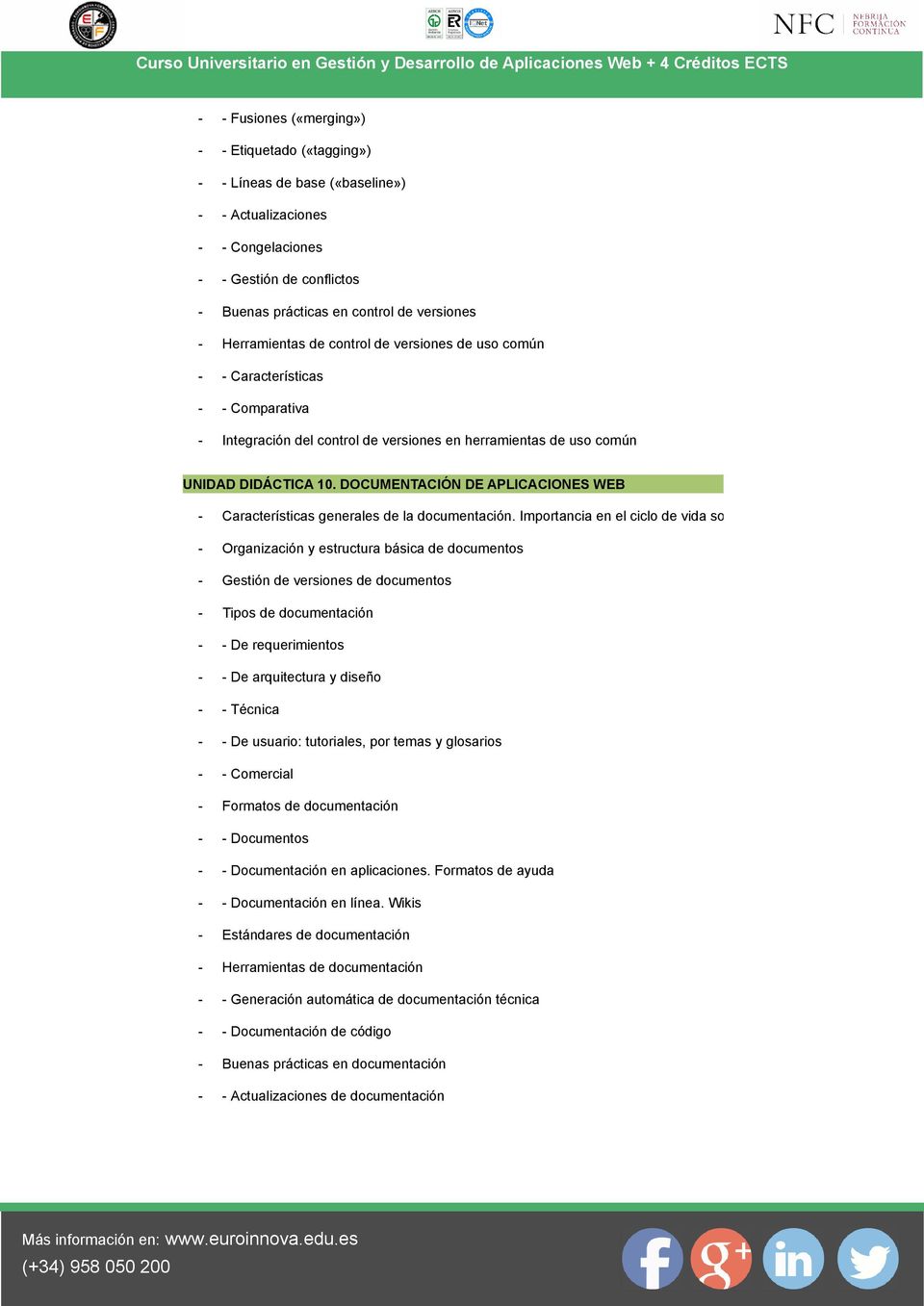 DOCUMENTACIÓN DE APLICACIONES WEB - Características generales de la documentación.