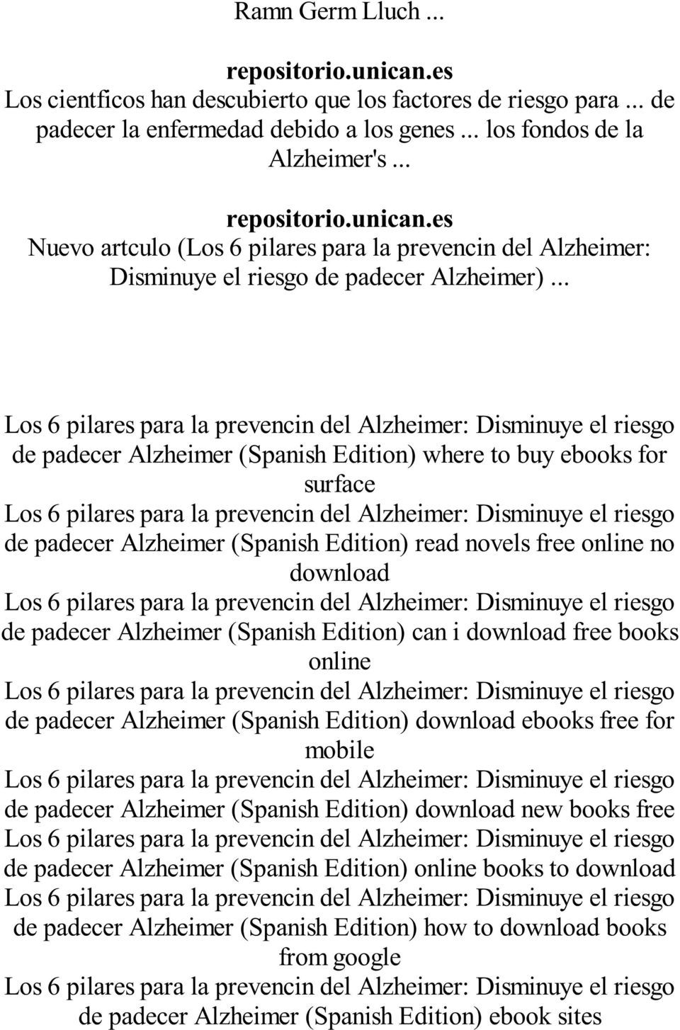 download free books online de padecer Alzheimer (Spanish Edition) download ebooks free for mobile de padecer Alzheimer (Spanish Edition) download new books free de padecer Alzheimer (Spanish Edition)