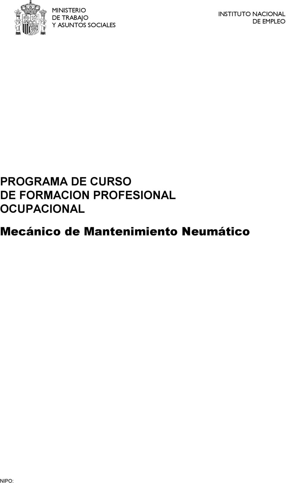 CURSO DE FORMACION PROFESIONAL