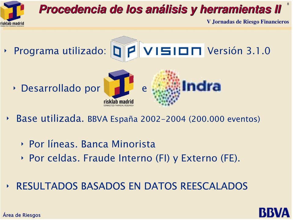 BBVA España 2002-2004 (200.000 eventos) Por líneas.