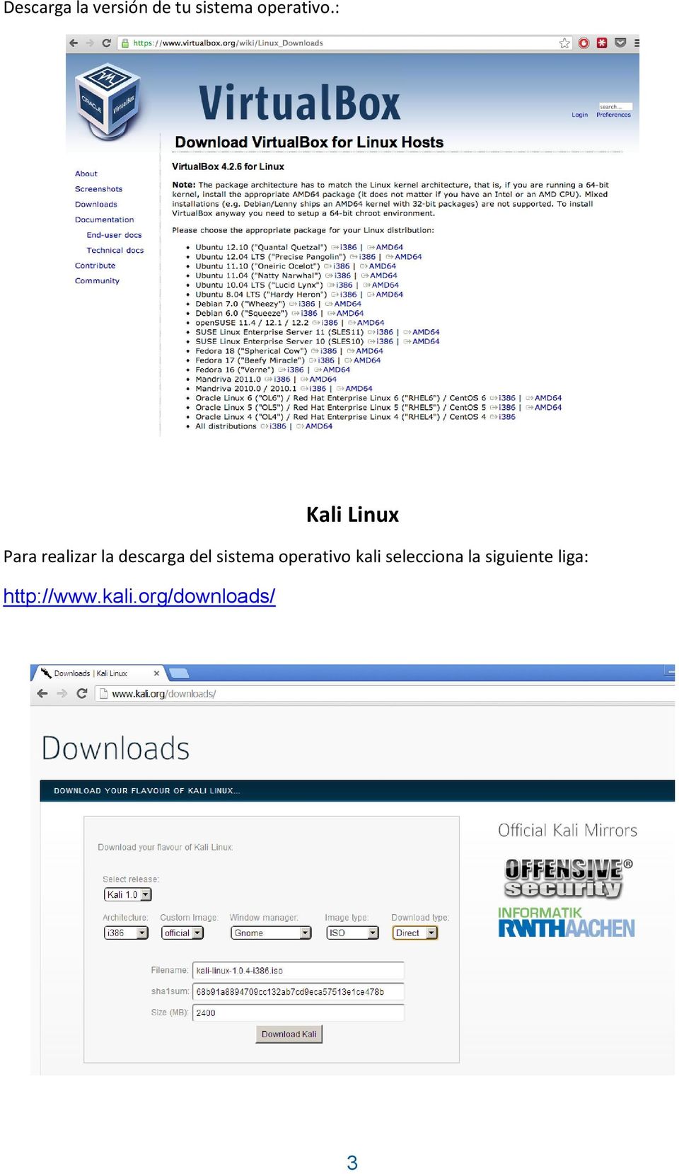 : Kali Linux Para realizar la descarga del
