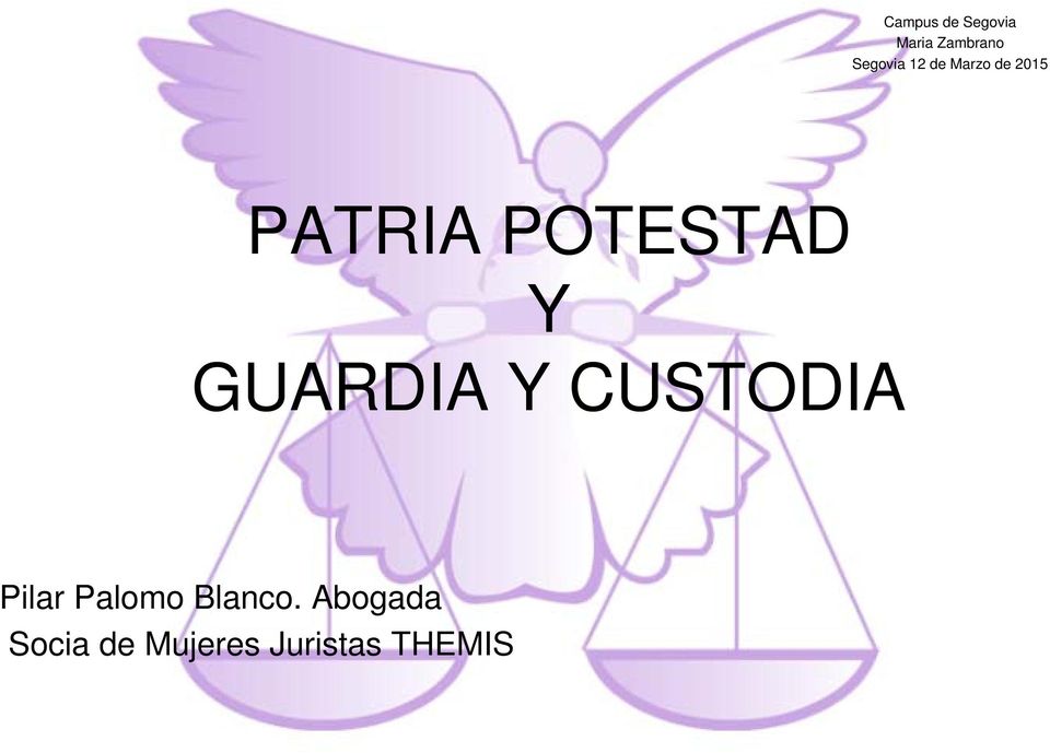 POTESTAD Y GUARDIA Y CUSTODIA Pilar