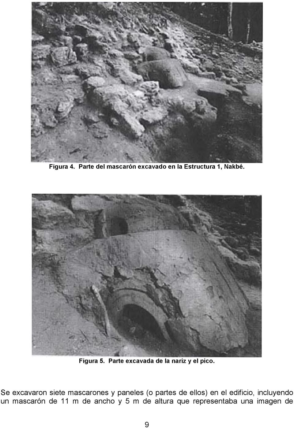Se excavaron siete mascarones y paneles (o partes de ellos) en el