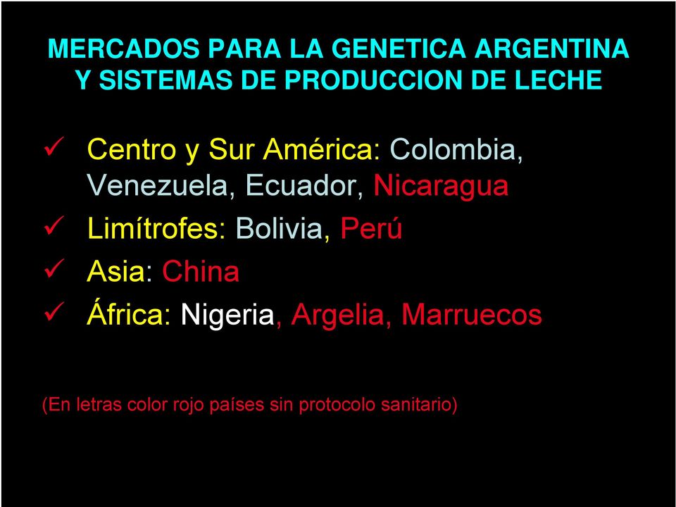 Nicaragua Limítrofes: Bolivia, Perú Asia: China África: Nigeria,