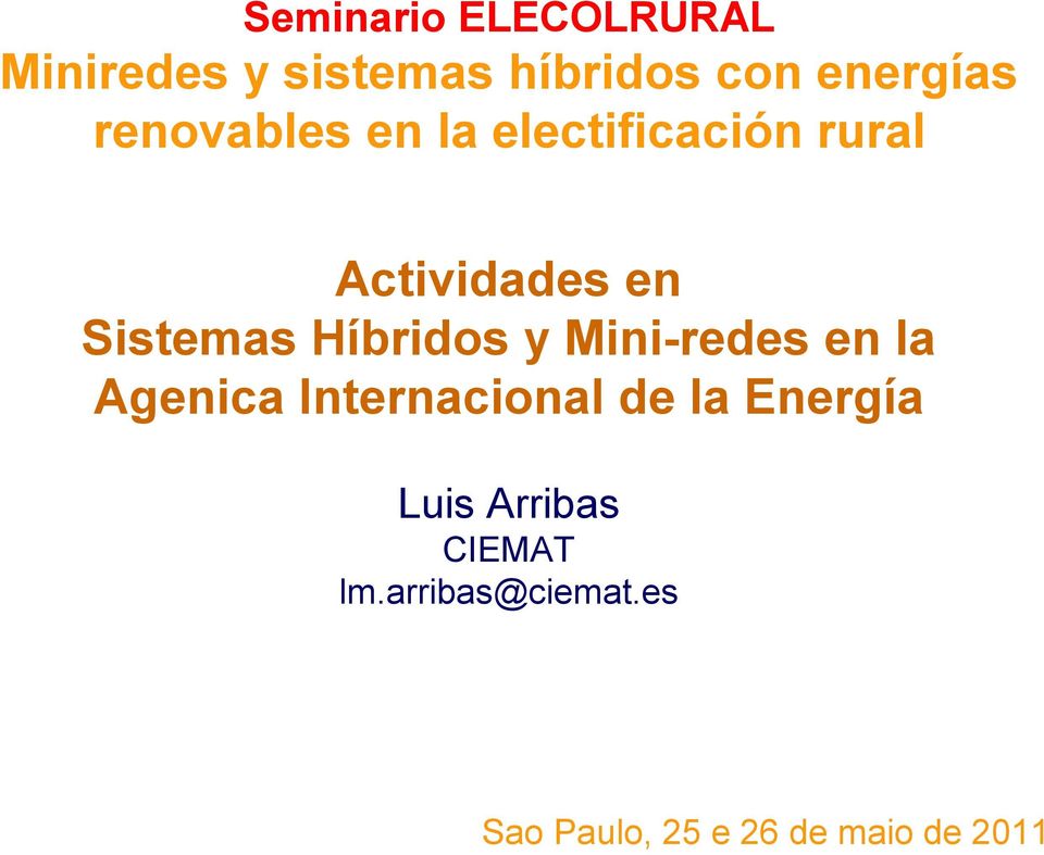 Híbridos y Mini-redes en la Agenica Internacional de la Energía