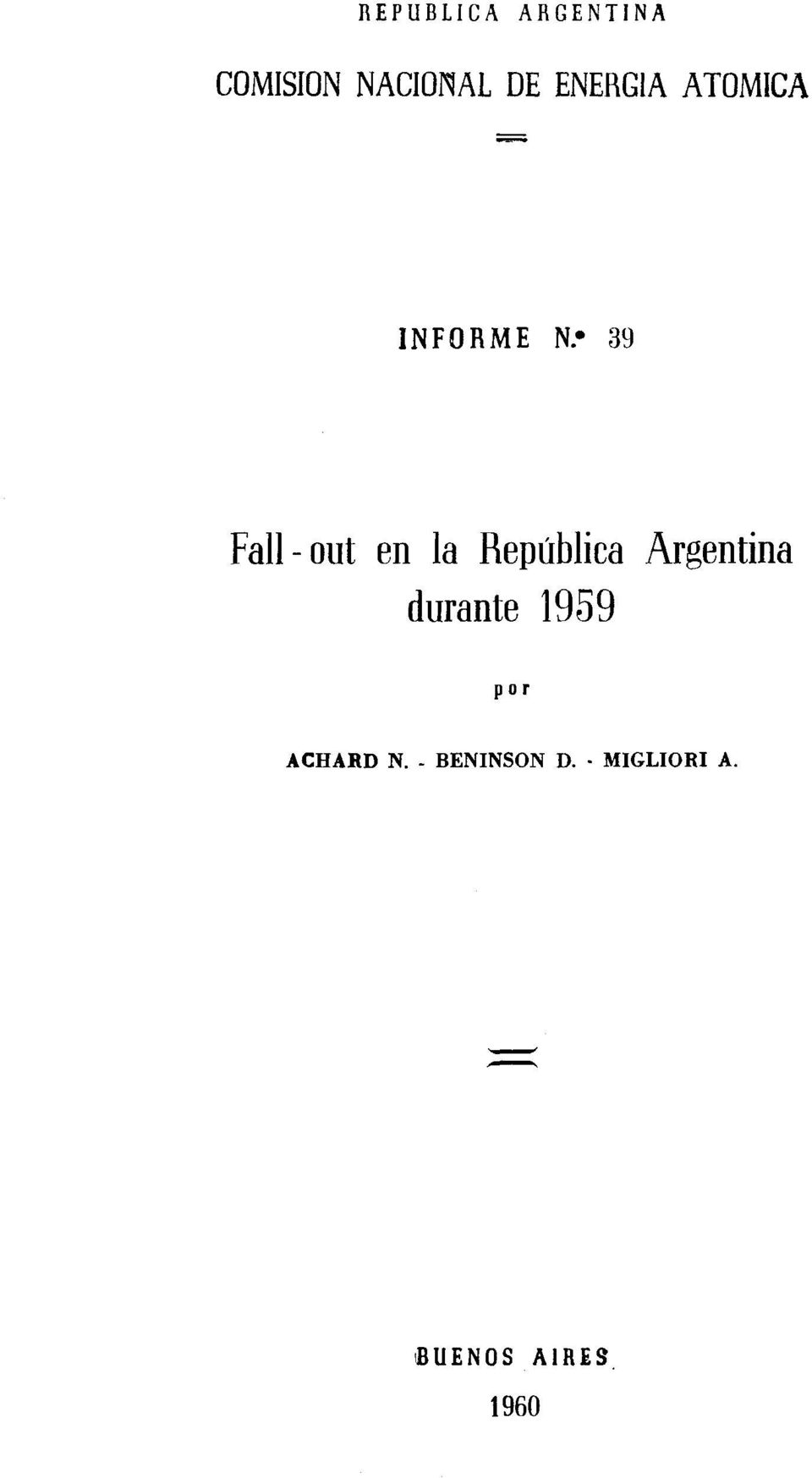 República durante 1959 Argentina por ACHARD