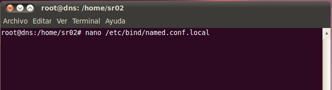 La otra posibilidad de descarga e instalación del programa BIND9 y sus paquetes dependientes es mediante la terminal bash de Linux Ubuntu, mediante el comando apt-get install bind9, el cual nos
