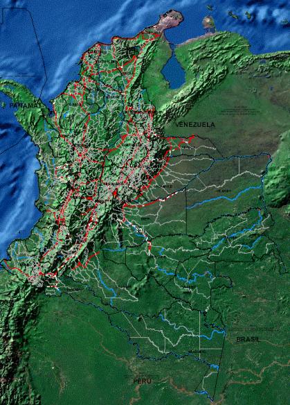RESULTADOS Aplicativo Web: funcionalidades Desplegar cartografía básica del país Las capas de vías, ríos, drenajes,