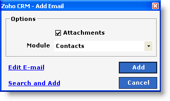 5. AGREGAR CORREO ELECTRÓNICO A ZOHO CRM Podemos asociar los mensajes de correo electrónico que usted recibe en Microsoft Outlook para los candidatos, contactos o registros potenciales en Zoho CRM.