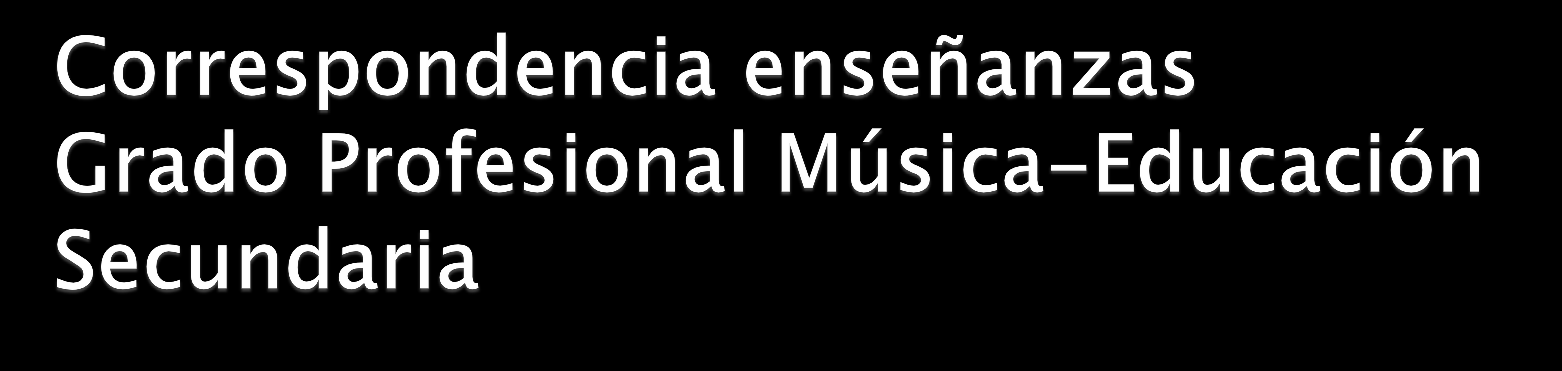 Enseñanzas profesionales de Música CICLOS 1ºCurso 1º 1º de E.S.O 2ºCurso Enseñanzas de Educación Secundaria 2º de E.