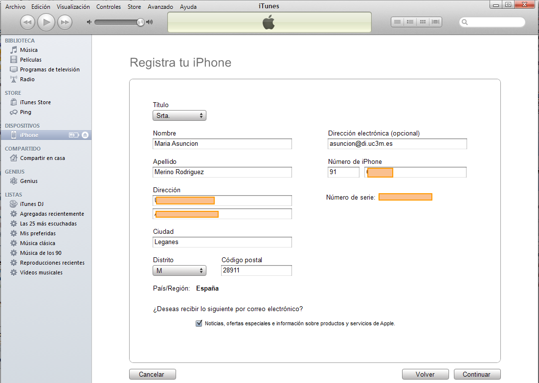 4. Se necesita el usuario ID de Apple y la contraseña para el acceso a Itunes Store de Apple,