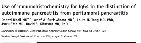 Métodos diagnósticos alternativos a la resección Ig G 4 en