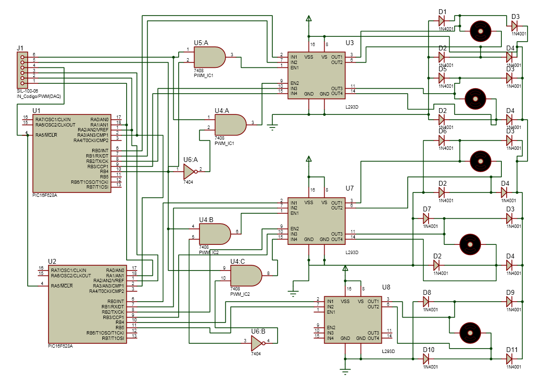 - 122 - Fig. IV.5. Diagrama tarjeta de control Fuente: Edison Coque, circuito realizado en Proteus 7. 4.1.6 Características DAQ 6009.
