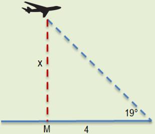 Solución tangente del ángulo que mide 19 para encontrar el valor de.