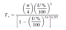 5) Se calcula Tv 50 de U%=50 6) Se calcula t 50 con la ecuación: t 50 = T v