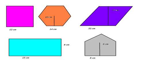 APLICA: 1. Determino el área de cada figura 2.