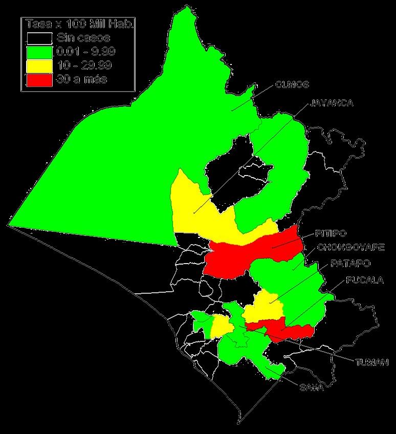 Aedes * 20/ 38 % Índice aédico enero 2015* Distritos: Pátapo Jayanca Motupe Pucalá Fuente: DIGESA/ DIRESA Lambayeque* - INE-2013** INS % 4,7 4,5 2,7 1,3 %