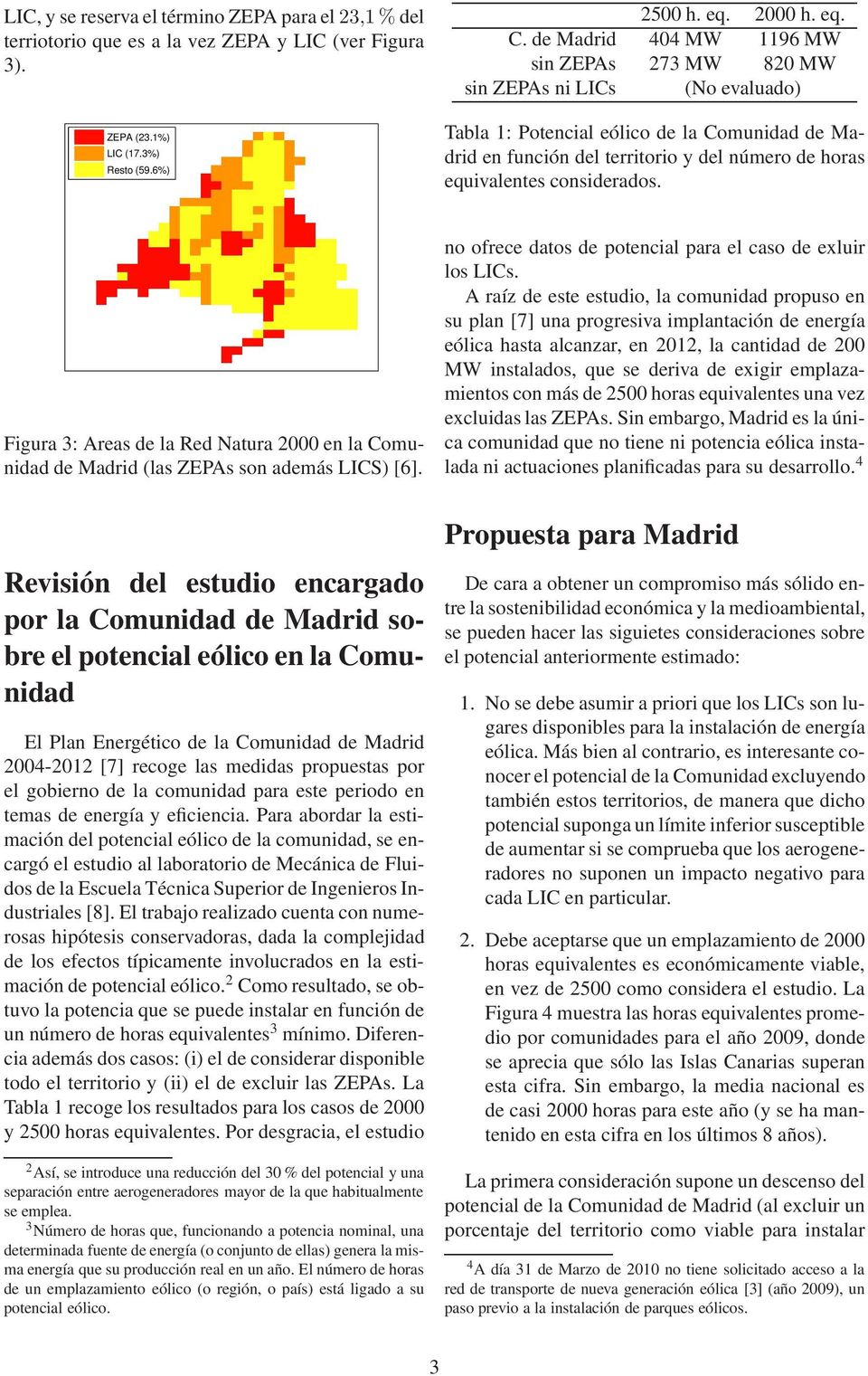 considerados. Figura 3: Areas de la Red Natura 2 en la Comunidad de Madrid (las ZEPAs son además LICS) [6].