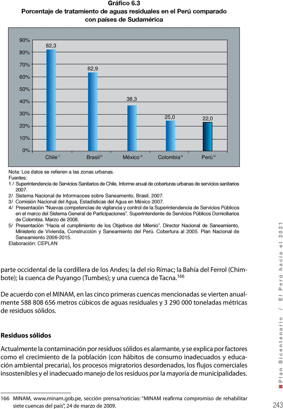 3/ 4/ 5/ Nota: Los datos se refieren a las zonas urbanas. Fuentes: 1 / Superintendencia de Servicios Sanitarios de Chile, Informe anual de coberturas urbanas de servicios sanitarios 2007.
