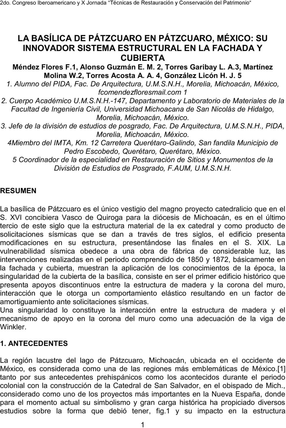J. 5 1. Alumno del PIDA, Fac. De Arquitectura, U.M.S.N.H.