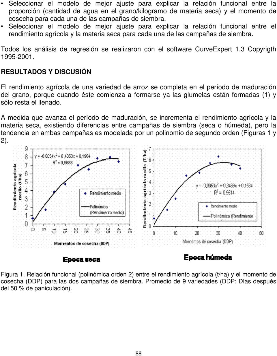 Todos los análisis de regresión se realizaron con el software CurveExpert 1.3 Copyrigth 1995-2001.