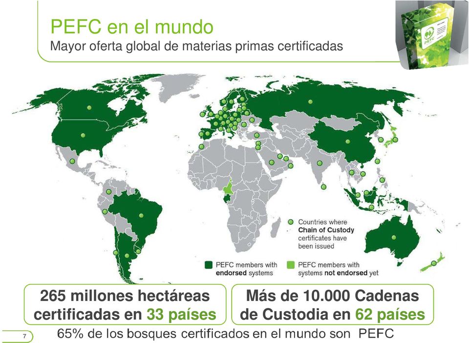 hectáreas certificadas en 33 países Más