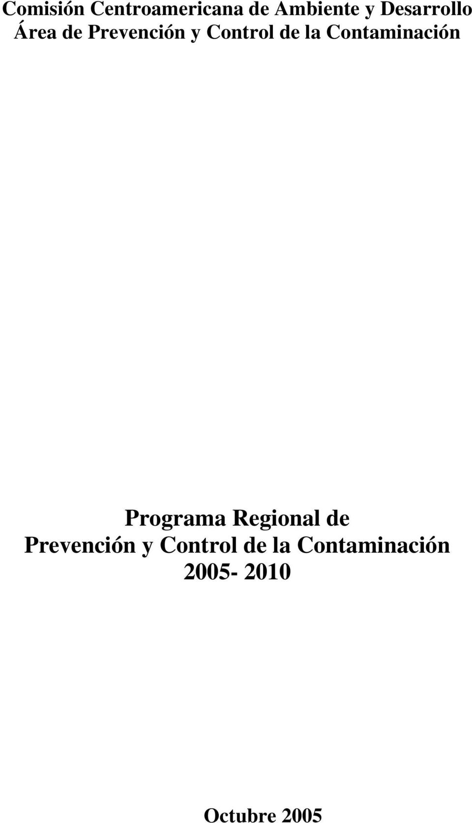 Contaminación Programa Regional de Prevención