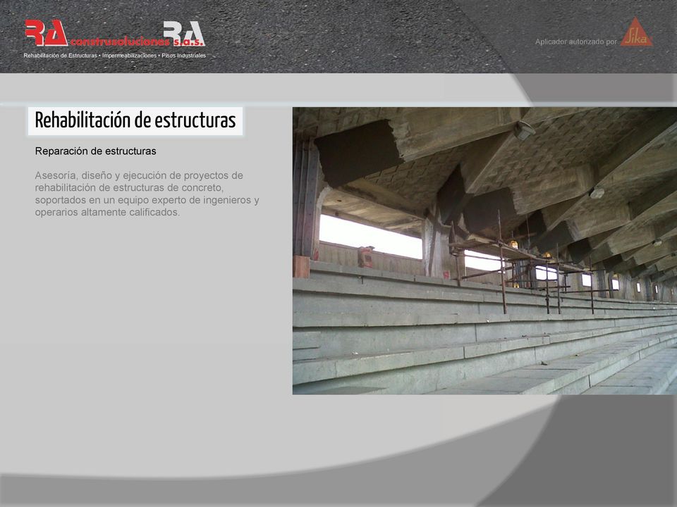 rehabilitación de estructuras de concreto, soportados