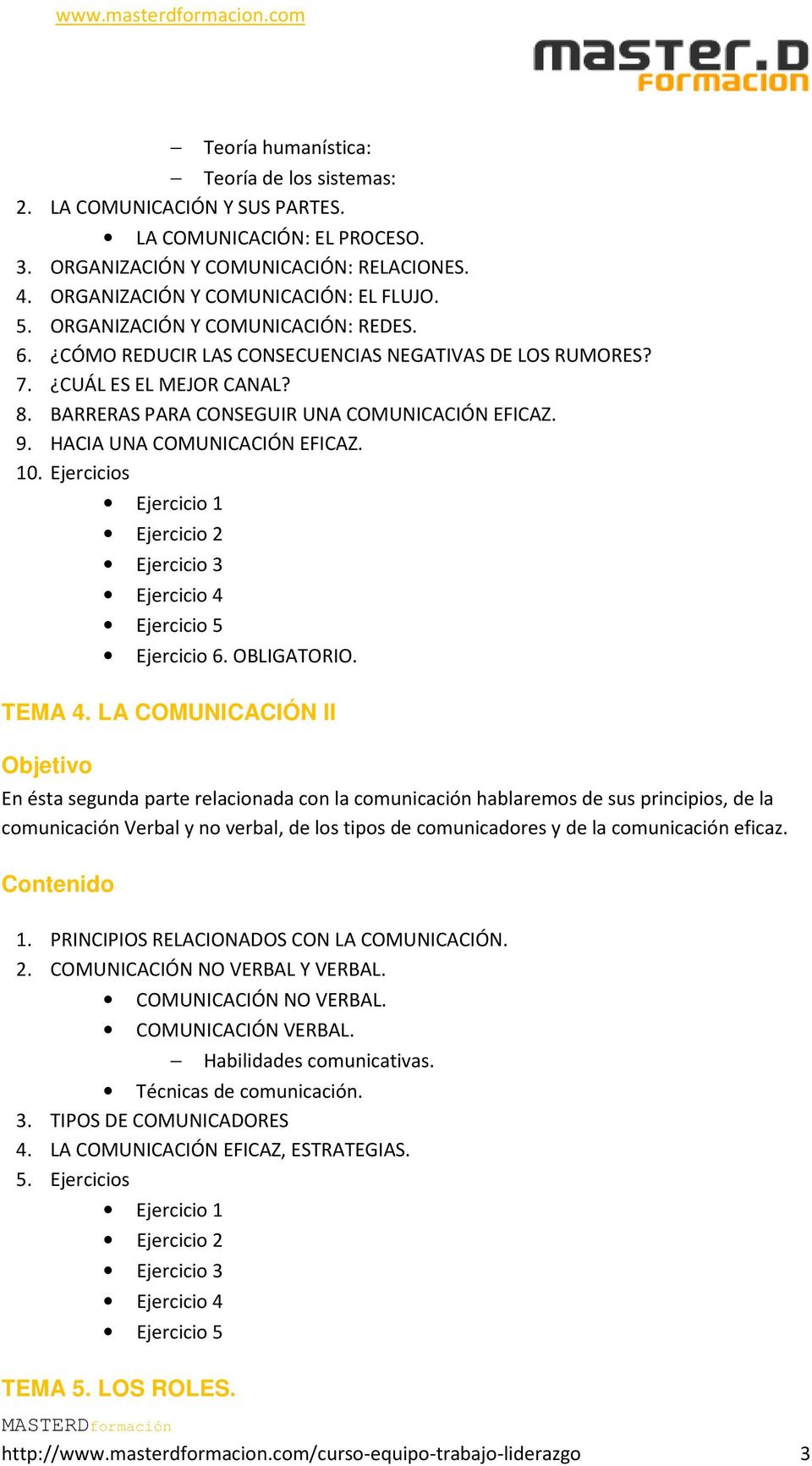 HACIA UNA COMUNICACIÓN EFICAZ. 10. Ejercicios Ejercicio 6. OBLIGATORIO. TEMA 4.