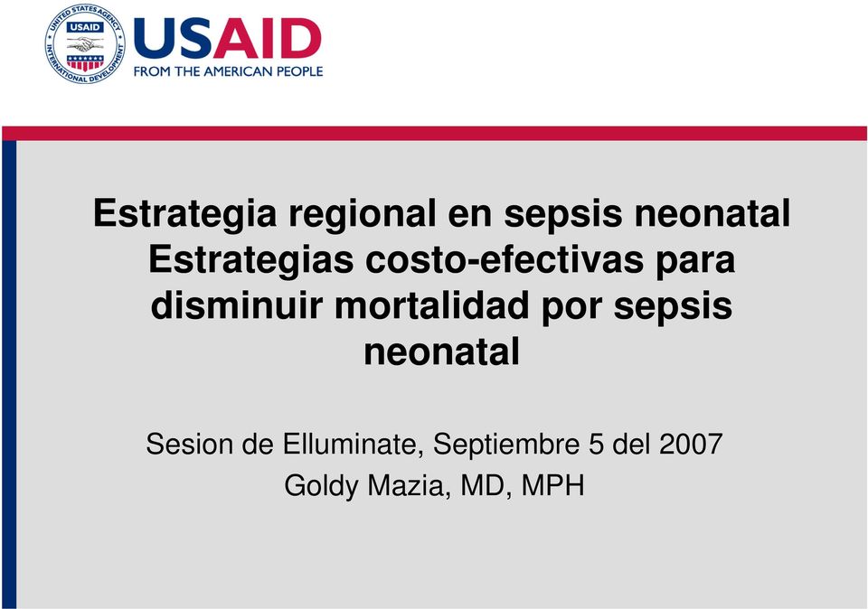mortalidad por sepsis neonatal Sesion de
