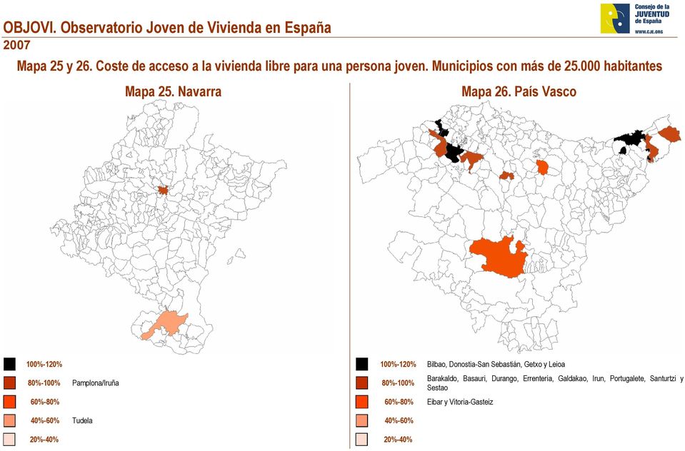 País Vasco 100%-120% 100%-120% Bilbao, Donostia-San Sebastián, Getxo y Leioa 80%-100% Pamplona/Iruña