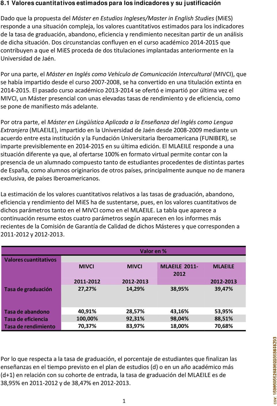 Dos circunstancias confluyen en el curso académico 2014 2015 que contribuyen a que el MiES proceda de dos titulaciones implantadas anteriormente en la Universidad de Jaén.