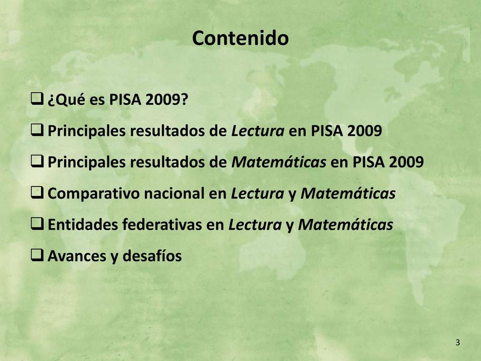 resultados de Matemáticas en PISA 2009 Comparativo nacional
