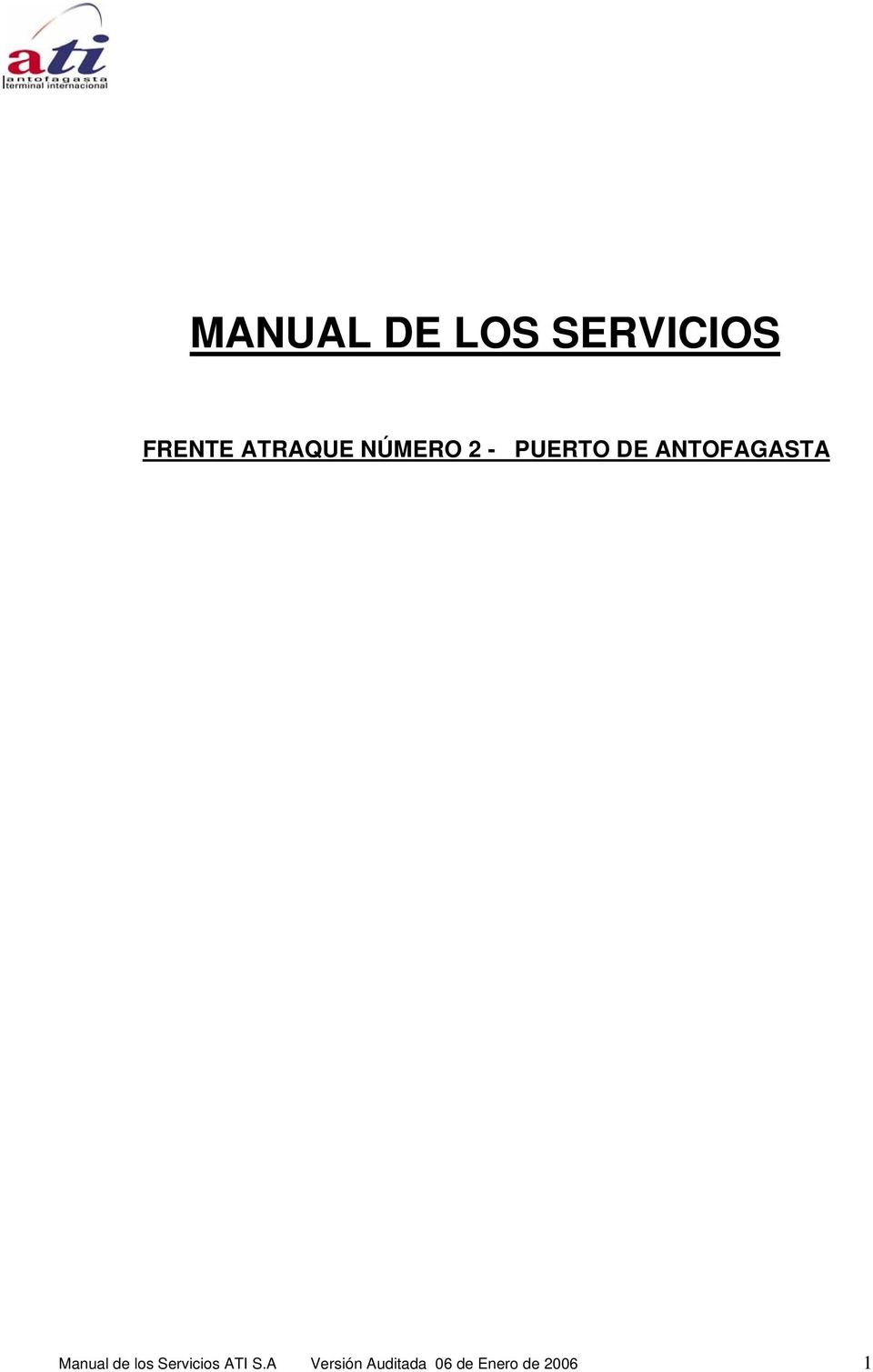 ANTOFAGASTA Manual de los Servicios