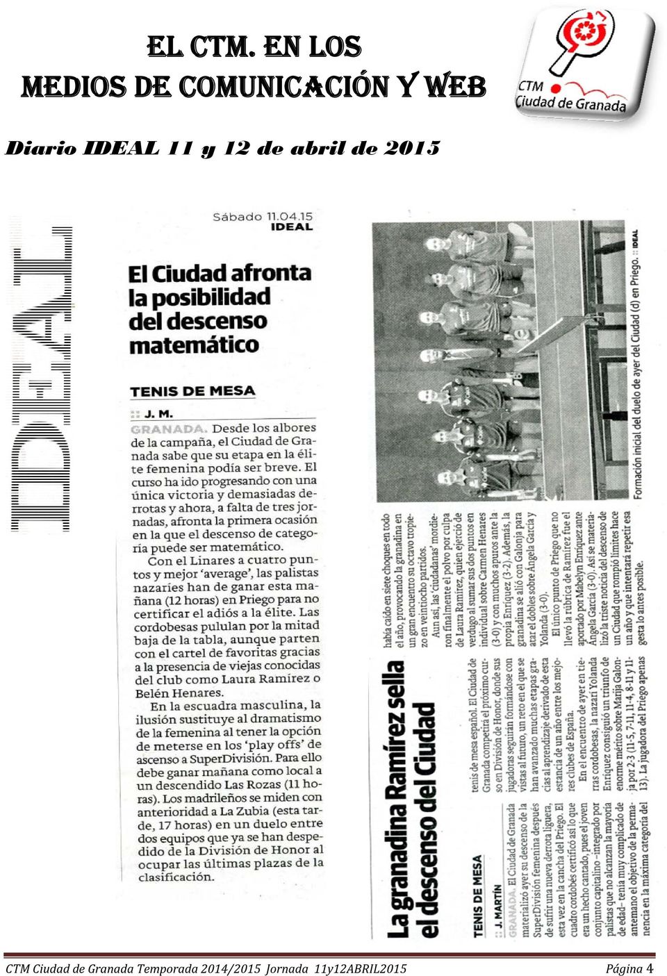 Diario IDEAL 11 y 12 de abril de 2015