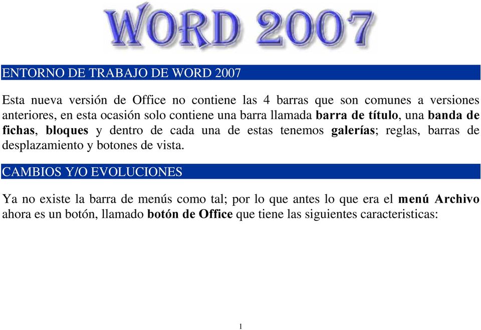 ENTORNO DE TRABAJO DE WORD PDF Descargar libre